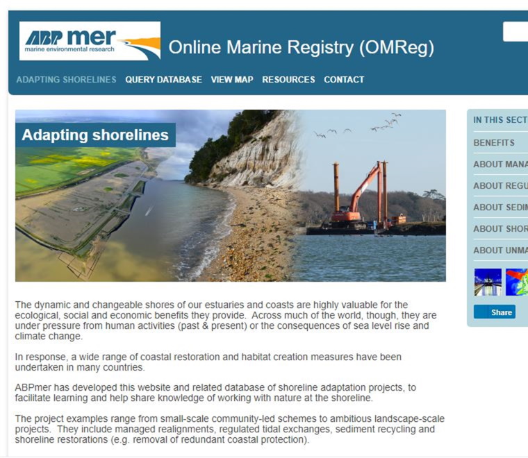 ABPmer extends coastal realignment database OMReg